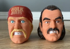 1990 Hulk Hogan Jake Snake Roberts WWF Lucha Libre Squirt Heads Titan Sports WWE - Imagen 1 de 11