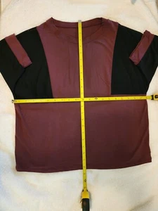 Born Primitive Boxy Crop Top, Mesh Sleeves, Size Small, Maroon & Black - Picture 1 of 3