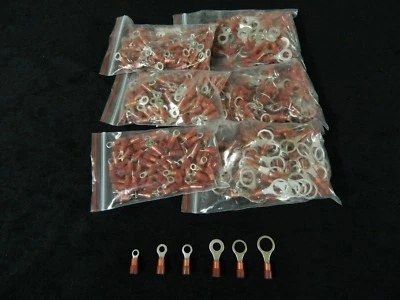 600 PK 18-22 GAUGE NYLON RING CONNECTORS 100 PCS EACH #6 #8 #10 1/4 5/16 3/8 - Image 1 of 4