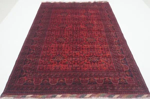 6 x 8 ft Red Khal Mohammadi Afghan Hand Knotted Wool Geometric Rug Red carpet - Picture 1 of 16
