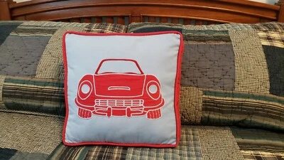 Pottery Barn Kids Blue and Red Car Decorative Pillow *Great Condition* - Image 1 of 4
