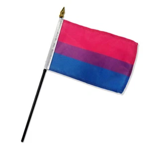 Bisexual 4" x 6" Stick Flag - Picture 1 of 1