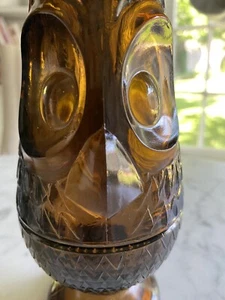 Wikinger Glas Schimmer Feenlampe Eule in Mid Century Braunglas - wunderschön - Bild 1 von 18