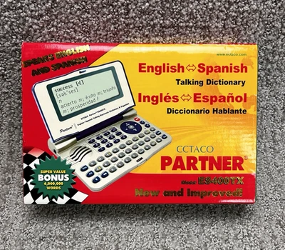 ECTACO Partner ES400TX English Spanish Talking Dictionary Handheld Translator - Image 1 of 4