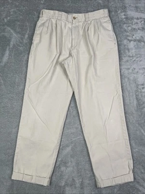 Bills Khakis 裤子男式 34x30 M2P 复古斜纹经典版型打褶美国 — 第 1/4 张图片