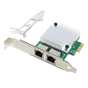 2 Ports RJ45 PCIe X1 Gigabit Realtek 8111F + ASM1082E Chipset Filtre PCI-2955 - Photo 1/6
