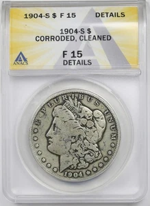 1904-S $1 ANACS F 15 Details Morgan Silver Dollar - Picture 1 of 4