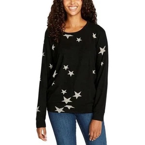 Maglione donna Buffalo morbido 'N accogliente piccolo nero grigio stampa stelle pullover - Foto 1 di 8