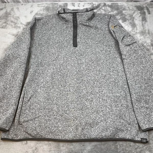 L.L.Bean Sweater Fleece Pullover Mens 3XL Tall Gray Snap Mock Neck Embroidered - Picture 1 of 13
