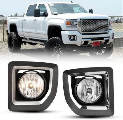 Fog Lights x2 for 2015-2019 GMC Sierra 2500HD 3500HD Driving Bumper Fog Lamps Foto 1 de 4