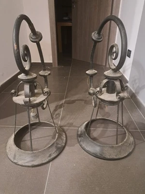 Lanterne Lampioni Stradali grandi Lampade da Esterno in Ferro Battuto primi 900 - Immagine 1 di 4