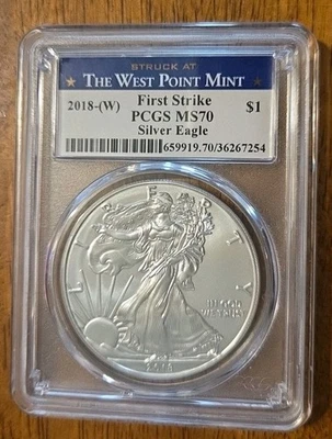 2018-(W) American Silver Eagle PCGS MS70 First Strike West Point Mint - Image 1 of 2
