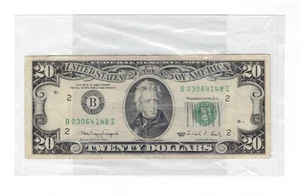 $20 Twenty Dollar Note Series 1990 SN B03064148 Brady (Circulated) - Picture 1 of 3