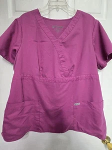 Grey's Anatomy Peeling Top Größe 2X-Orchidee/Lila V-Ausschnitt-Brustumfang 26,5"/L 28" - Bild 1 von 4