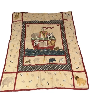 Edredón manta edredón cuna bebé Arca de Noé de colección originales para dormir marrón animal Foto 1 de 4