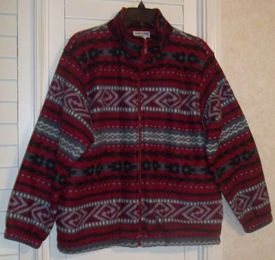 Chaqueta para mujer Alfred Dunner polar diseñador azteca PM cremallera completa occidental Foto 1 de 4