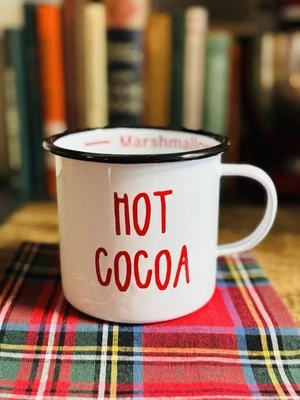 Hot Cocoa/ Hot Chocolate Enamel Metal Mug Bar Display Decor Prop Farmhouse - Image 1 of 4