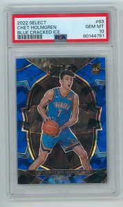 2022 -23 Select Chet Holmgren Rookie Blue Cracked Ice Prizm PSA 10 Gem Mint - Picture 1 of 2