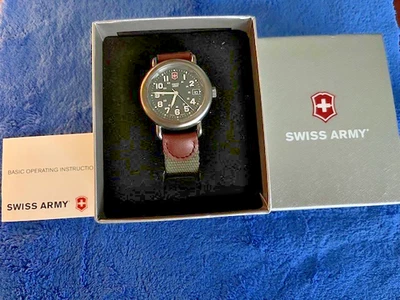 Swiss Army Cavalry Gun Metal Mens Field Watch 37.5 mm Perfect New Strap⁹ - Image 1 of 4