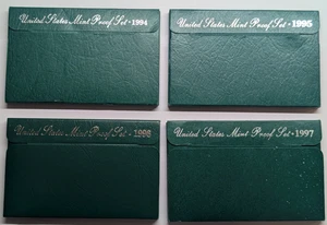 1994-1997 Lot of 4 U.S. Mint Proof 5-Coin Set Clad in OGP Green Box w/ COA - Picture 1 of 9