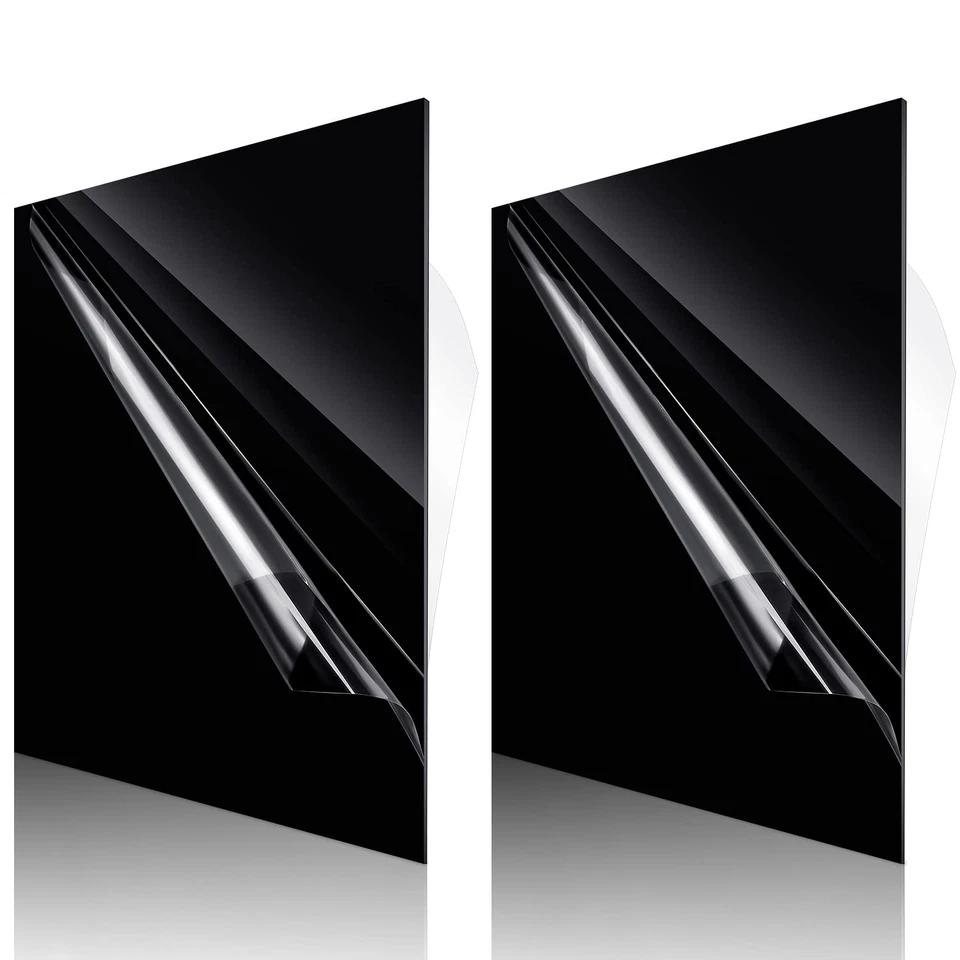 Outus 2 Pcs Black Acrylic Sheet 12 Inch Black Sheets 1/16 Inch Thick DIY Ma