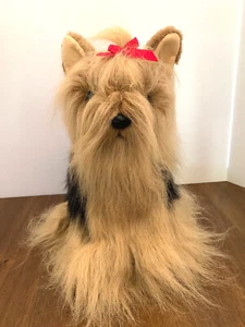 Carousel Yorkie Yorkshire Terrier Plush Dog Realistic Sitting 12 inch Tall Toy - Picture 1 of 6
