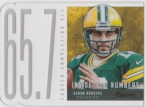 AARON RODGERS INSERT CARD 2013 Prestige Inside The Number GREEN BAY PACKERS  - Picture 1 of 2