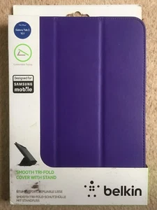 Belkin Smooth Tri-Fold Cover With Stand for Samsung Galaxy Tab 3 10.1 Purple NEW - Picture 1 of 5