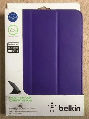 Belkin Smooth Tri-Fold Cover With Stand for Samsung Galaxy Tab 3 10.1 Purple NEW - Image 1 of 4