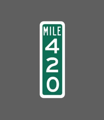 Mile 420 Sticker Street Sign Waterproof Caution Warning Gift NEW - Image 1 of 3
