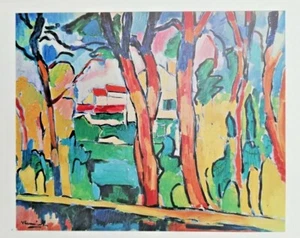 Clipping Ritaglio Illustrazione PAESAGGIO CON ALBERI ROSSI Maurice de Vlaminck - Picture 1 of 1