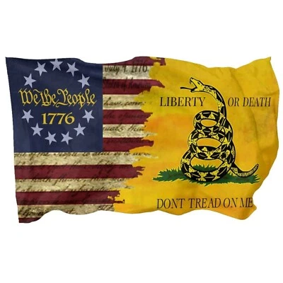 1776 Dont Tread On Me Flag Flag 3x5 Ft We The People Retro American Flag - Image 1 of 4