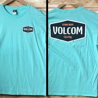 Volcom Men's T-Shirt Size Large Aqua Blue Short Sleeve Graphic Crew Neck Skater - Image 1 of 4