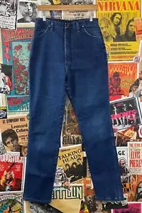 Pantalones de mezclilla vintage para mujer años 80 lavado oscuro Wrangler lycra elásticos, cintura 31""-32 - Imagen 1 de 5