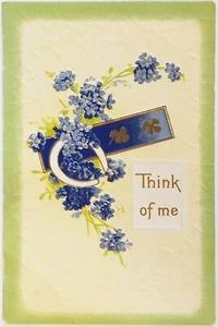 Think of Me Embossed Postcard antique - Picture 1 of 2
