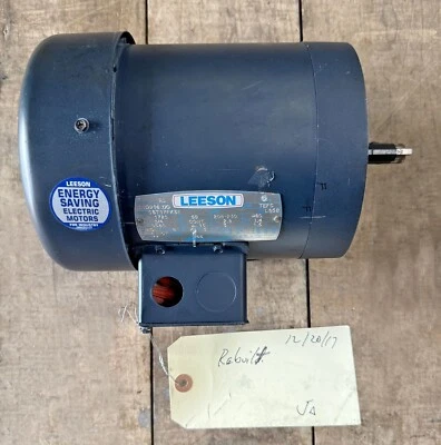 Rebuilt Leeson C6T17FK5E Electric Motor 3/4HP 110916.00 0.75hp 1725rpm 3ø TEFC - Image 1 of 4