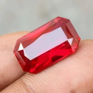 Natural 10-12 CT Ruby Emerald Cut Gemstone Red Color, Best for Fine Jewelry - Picture 1 of 5
