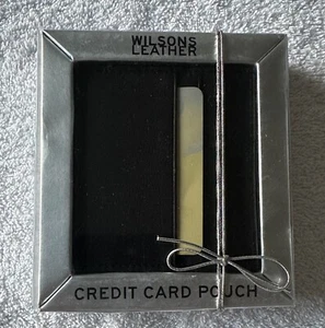 Wilsons Leather Men’s Black Slim Credit Card Holder Pouch NEW - Picture 1 of 3
