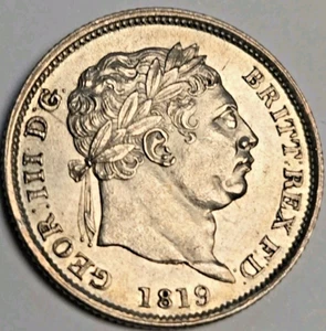 Georg III., 1760-1820. Shilling, 1819 Wahl UNC FDC Double 8 Strike 8/8 - Bild 1 von 7