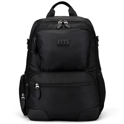ELLE Voyage 20L Twill and Vegan Leather Backpack - Image 1 of 4