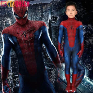 The Amazing Spider-Man Kids Jumpsuit Spiderman Child Cosplay Costume Halloween - Picture 1 of 13