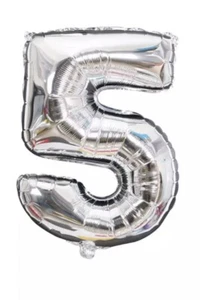 Palloncini Numero 5 Compleanno Elio Silver 72cm 32pollici Grandi Festa Party - Foto 1 di 1