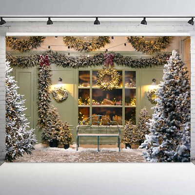 Guirnalda de ventanas de tienda de invierno de 10x8 pies árbol de Navidad foto fondo accesorios de estudio Foto 1 de 4
