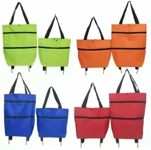 Shopping Trolley Lightweight Fordable Wheels Folding Bag Travel Luggage - Picture 1 of 21