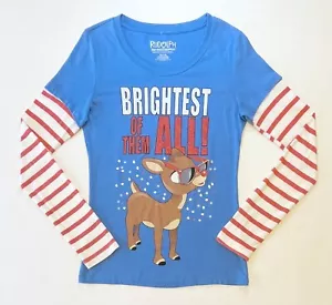 Rudolph The Red-Nose Reindeer Girl’s Long Sleeve Shirt Youth Size L (11-13) - Picture 1 of 6