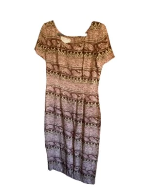 Maxi Vestido Vintage Maggy London Seda Paisley Talla 10 Foto 1 de 4