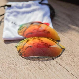 Walleva Fire Red Mr.Shield Polarized Lenses For Smith Optics Parallel Sunglasses - Picture 1 of 8