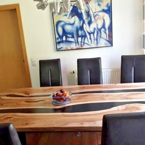 Restaurant & Bar Counter Top Slabs Epoxy Resin Accacia Wood Table Top Decor - Picture 1 of 5