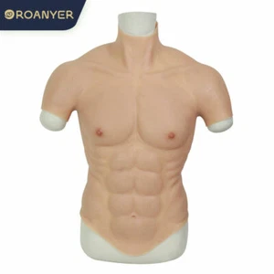 Silicone-Muscle-Chest-Suit-Realistic-BodySuit-Fake-Breast-Plate-Costume-Cosplay - Bild 1 von 14