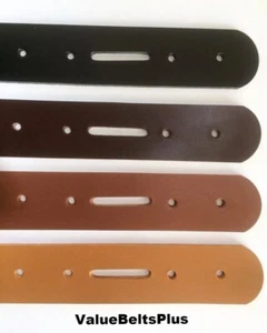 Leather Cowhide Belt Strips Blanks 9-10 oz. Double Backs DIY 4 colors & 2 widths - Picture 1 of 8